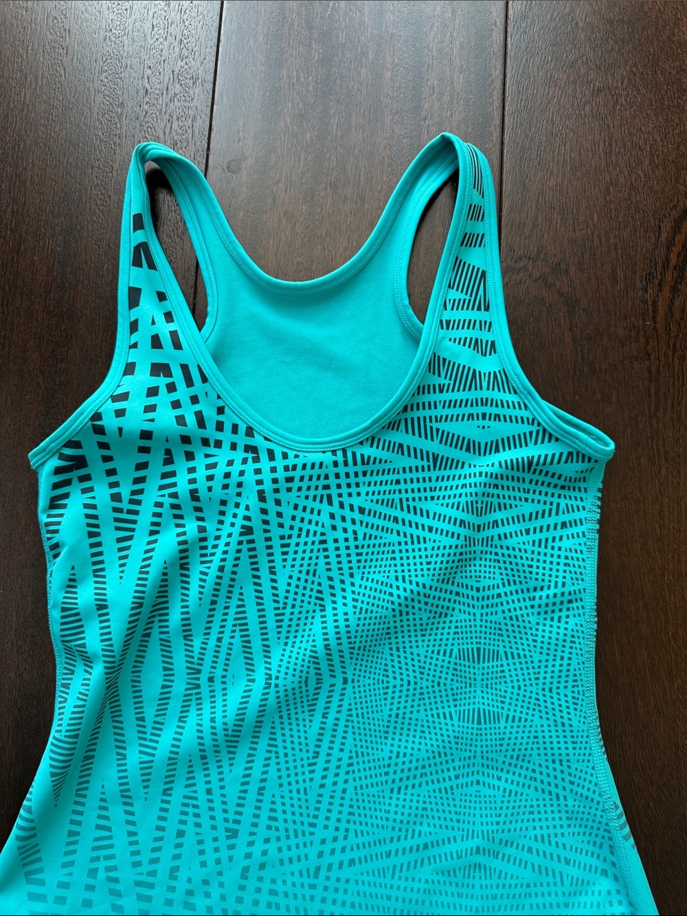 Oakley Teal Geometric Racerback Tank - Picture 3 of 4